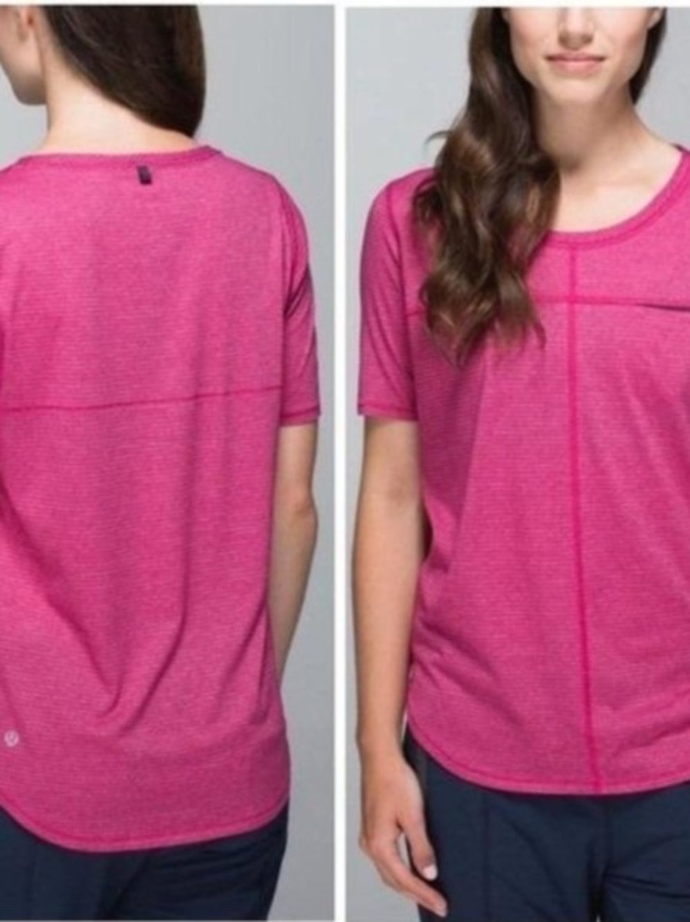 lululemon athletica Run Away Short Sleeve Tee Heathered Berry Size 8 Medium